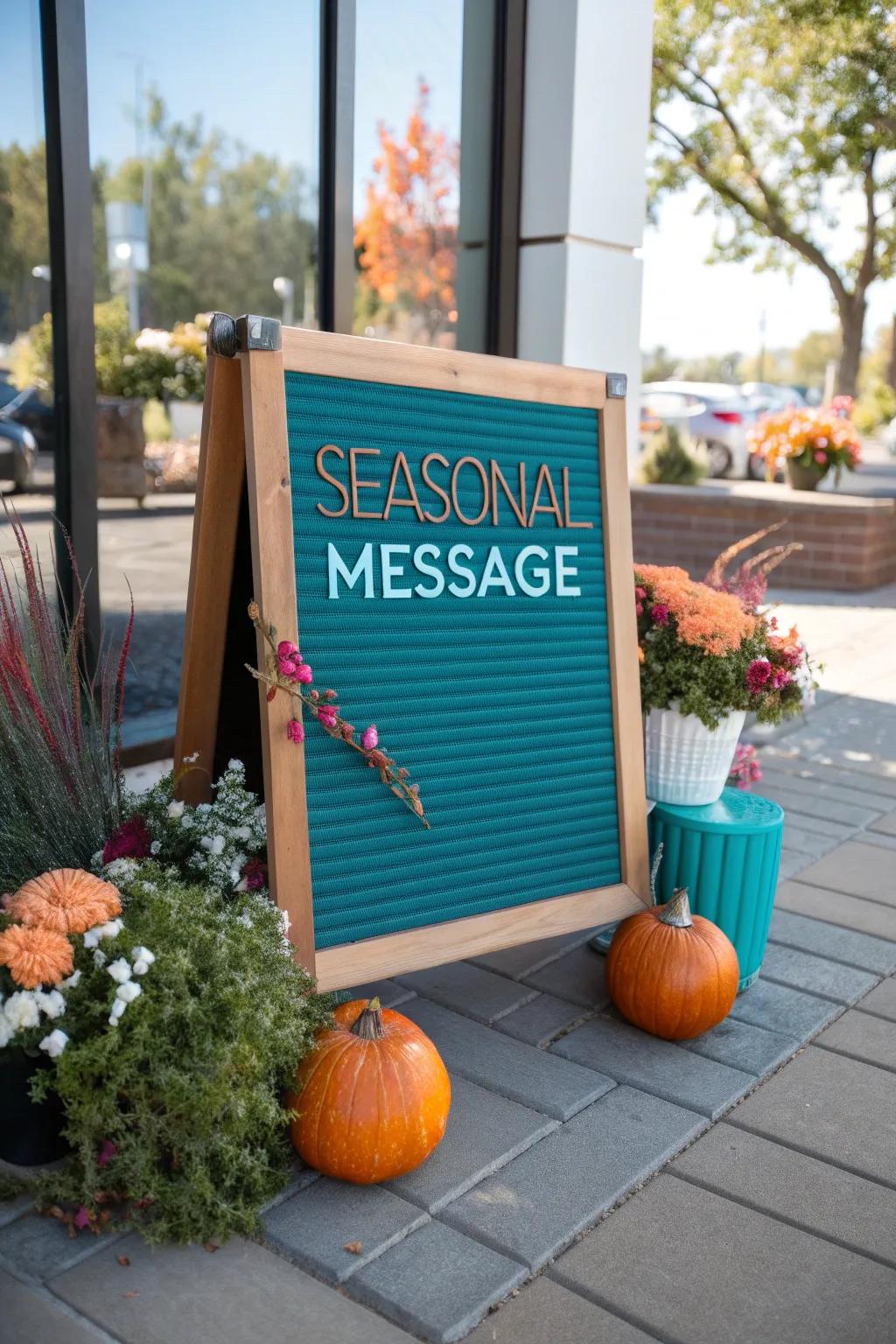 Celebrate each season with a chalkboard sign that evolves with the year.