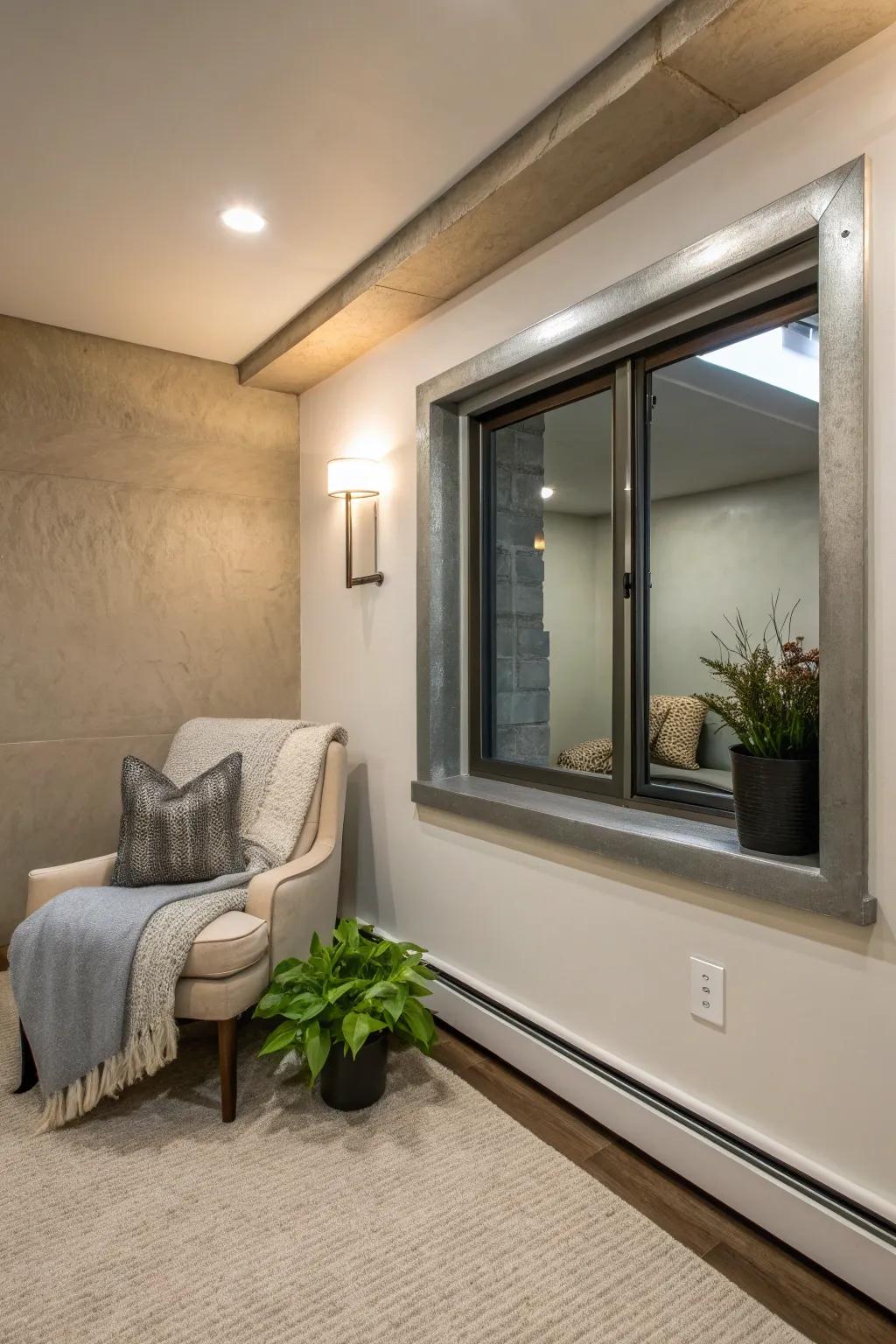 Achieve modern elegance with minimalist metal trim for a sharp, clean look.