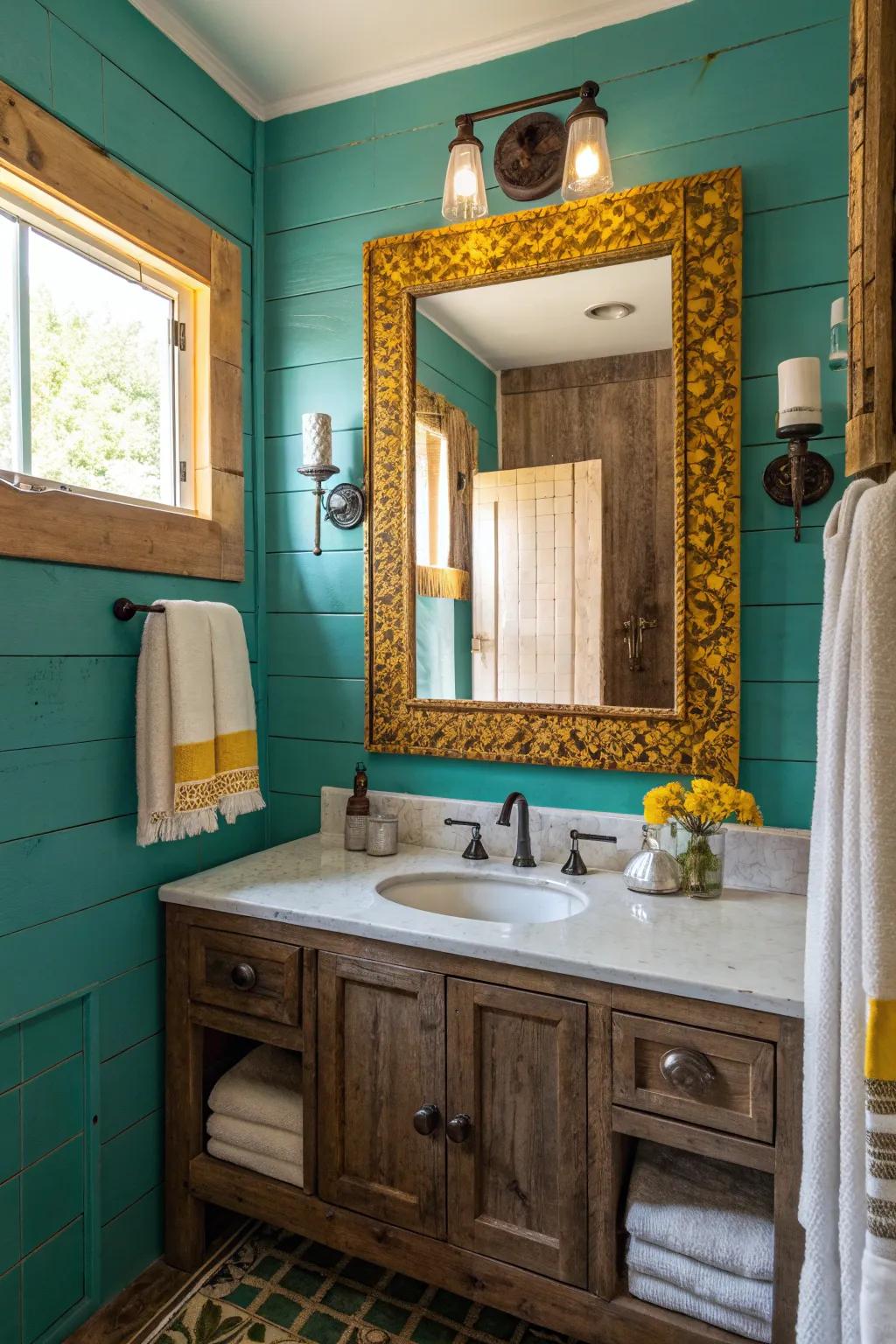 A vintage mirror brings a sense of history and character to your space.