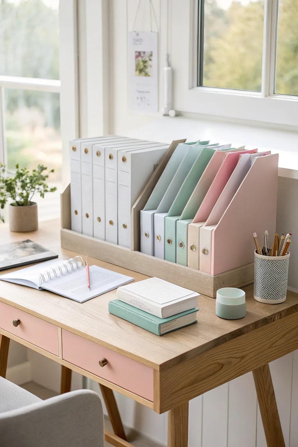 Add a splash of color and efficiency with a color-coded filing system.