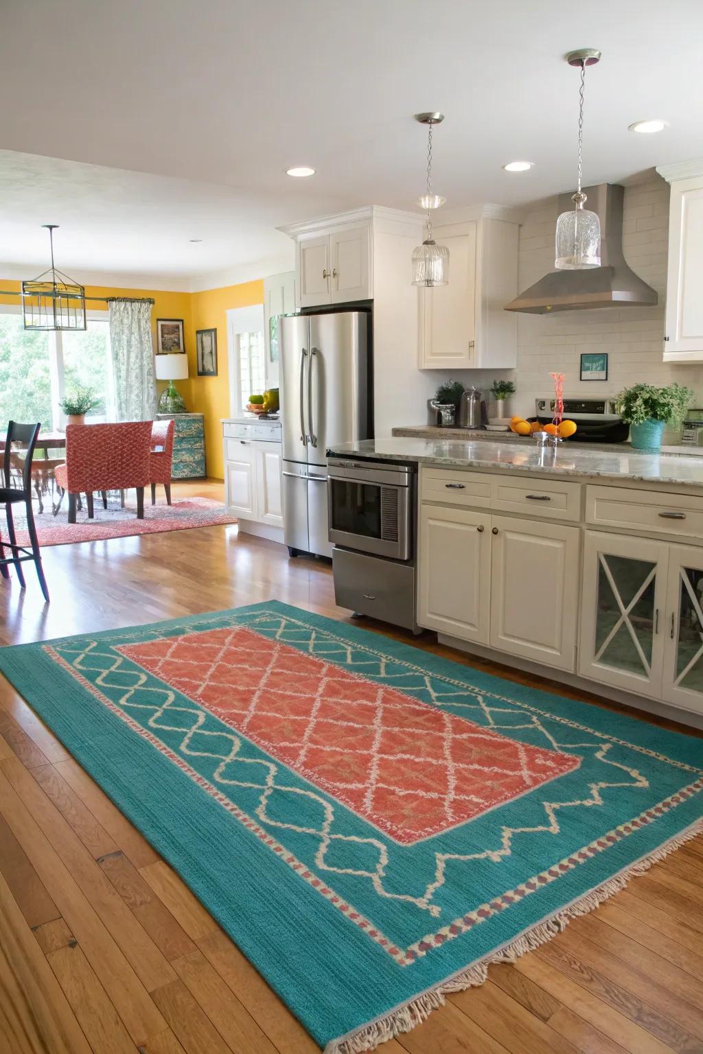 Define your space with area rugs for comfort and clarity.