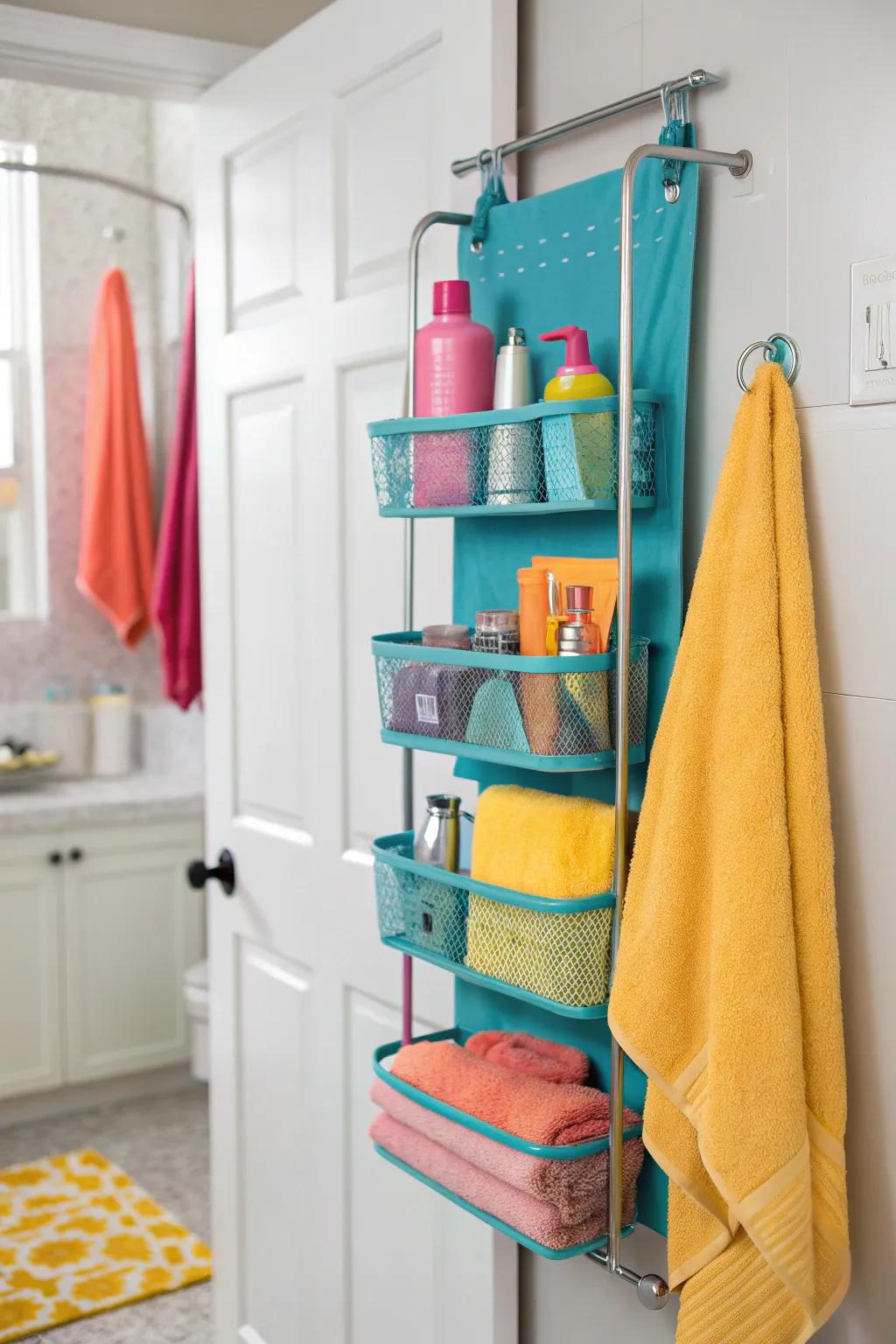 Increase your shower storage with over-the-door solutions and keep everything within reach.