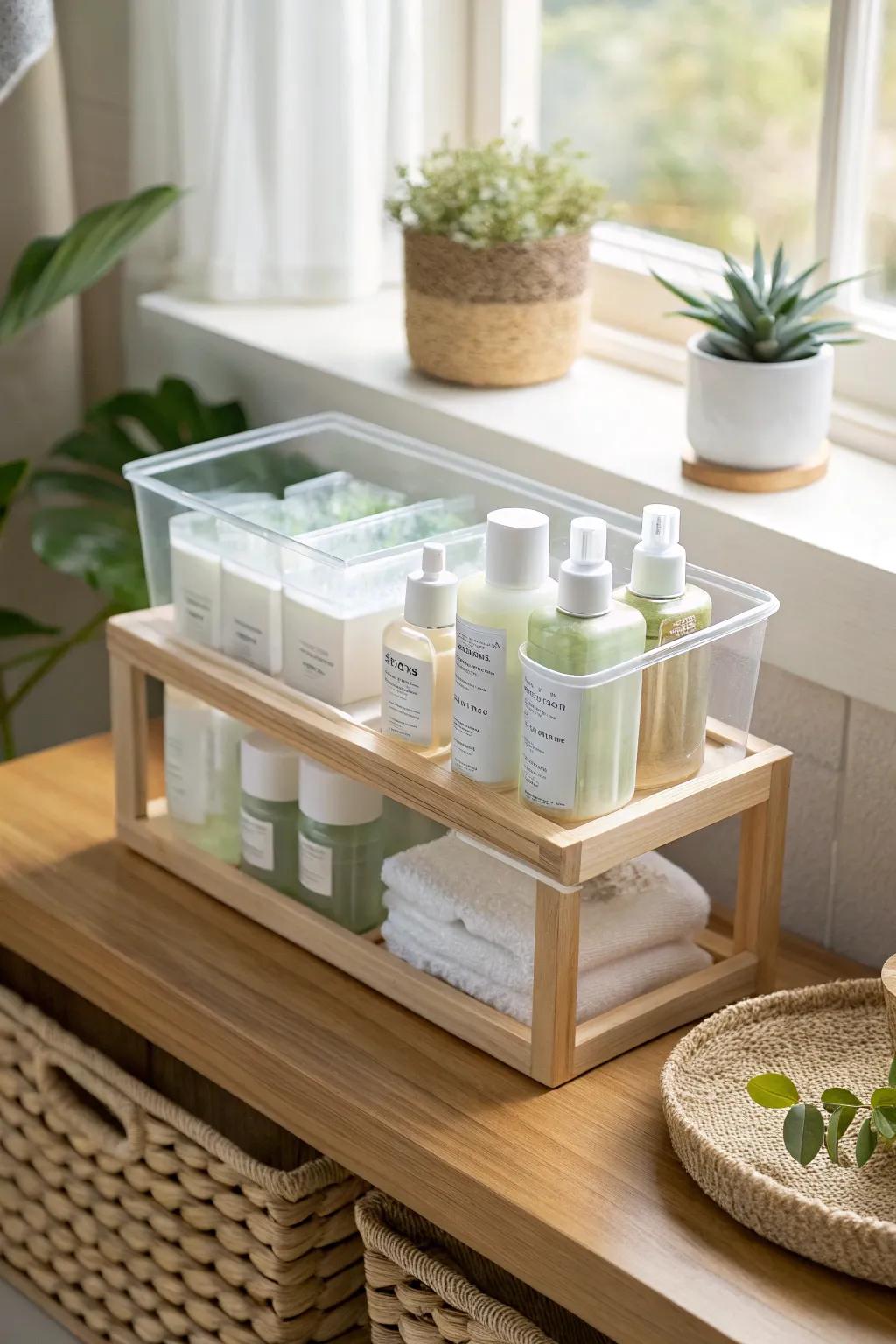 See everything you own with clear containers that add a modern touch to your decor.