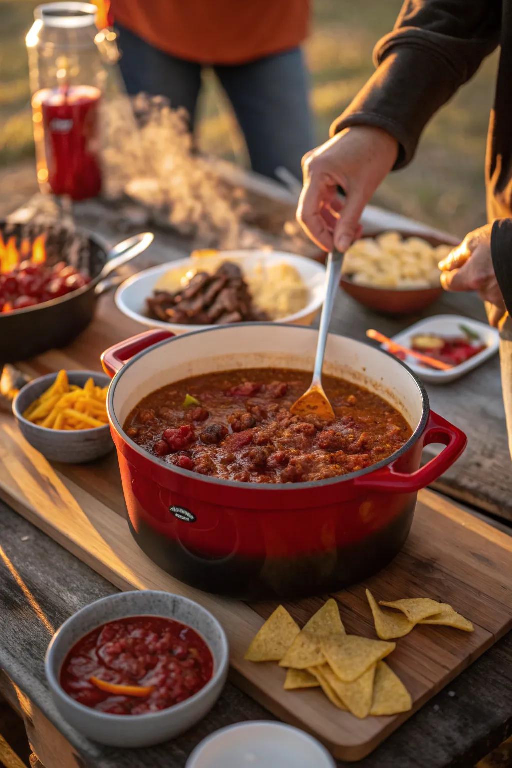 Spice up your tailgate with a chili cook-off challenge. 🌶️🔥 #ChiliCookOff #TailgateFun