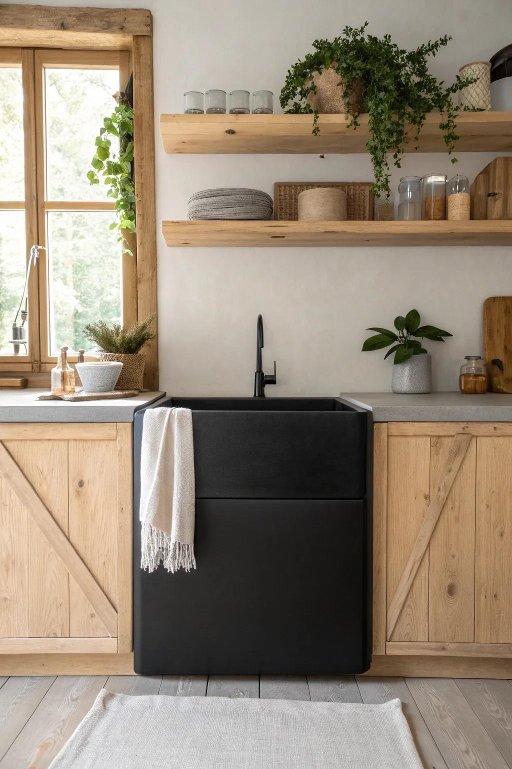 Achieve a modern, sleek look with matte black boxed panel covers in your kitchen.