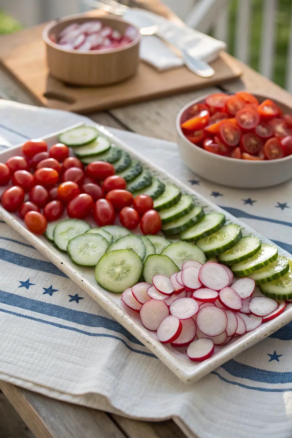Simple yet elegant, this garden-fresh flag is the perfect addition to any 4th of July feast.