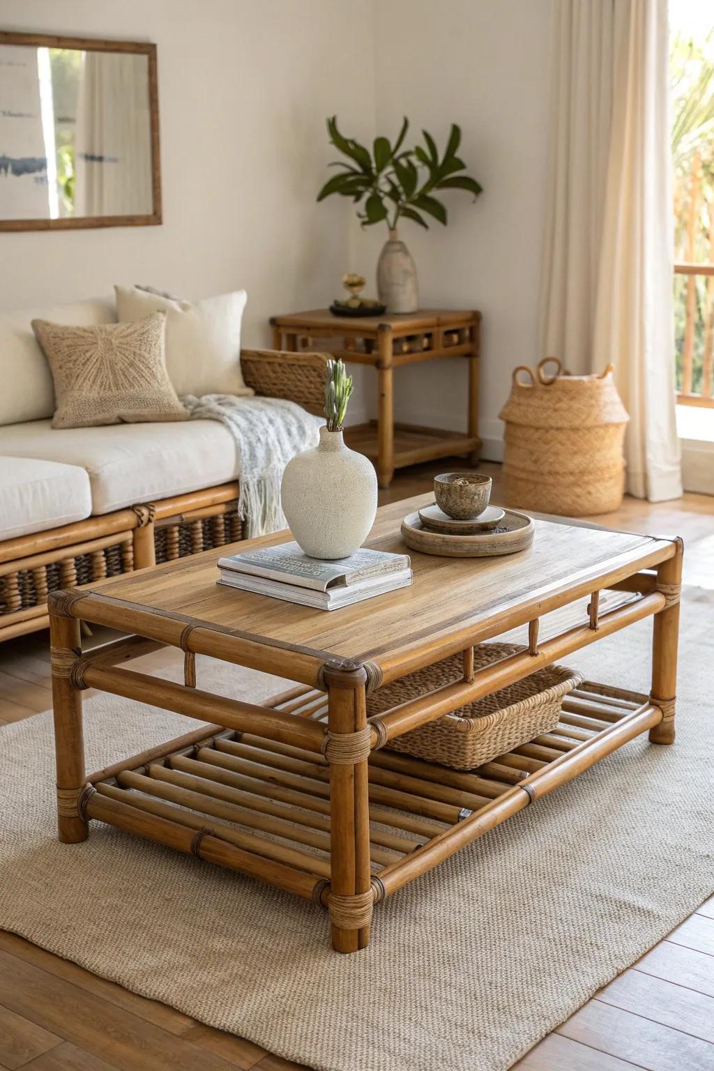 Elevate your furniture with bamboo accents that bring a touch of elegance to everyday pieces. #FurnitureDesign #BambooStyle