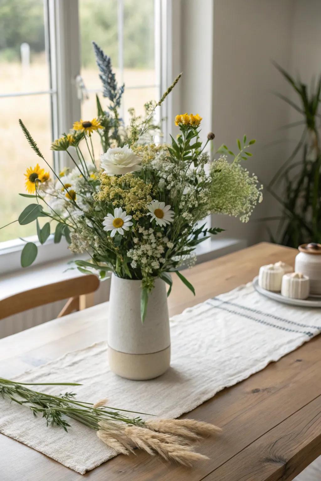 Embrace the beauty of nature with a wildflower arrangement that feels fresh and spontaneous. 🌿 #RusticCharm #WildflowerLove