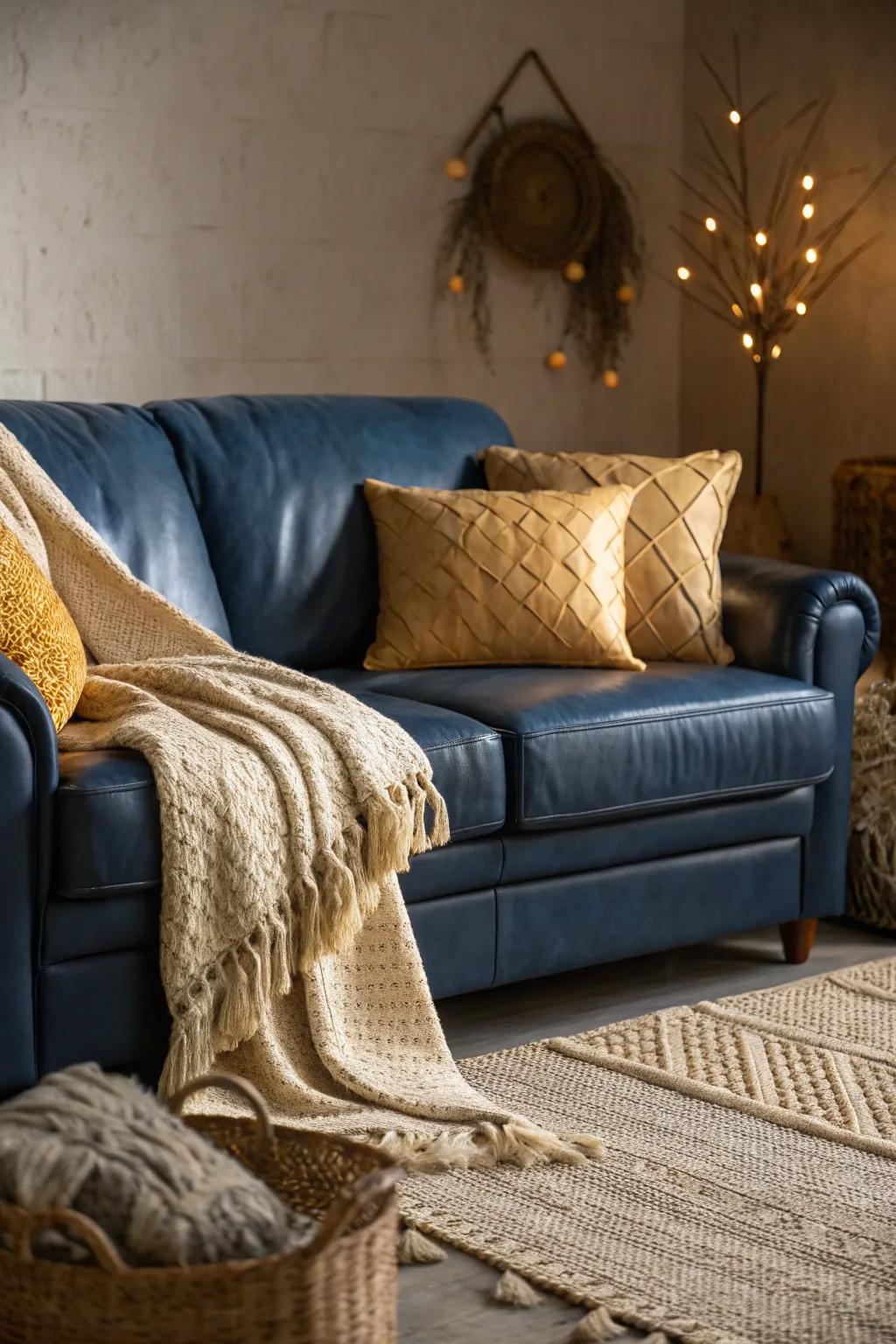 Layer textures for a cozy, inviting space that's as comfortable as it is stylish.
