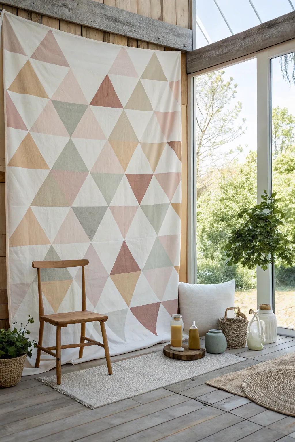 Make a bold statement with geometric designs that add a touch of modern art to your decor. #ModernDesign #GeometricArt