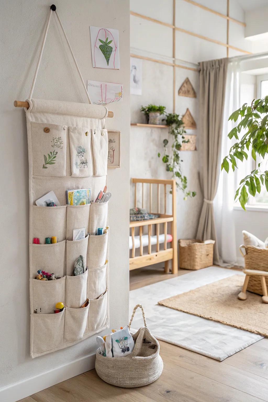 Vertical storage solutions that keep essentials within easy reach.