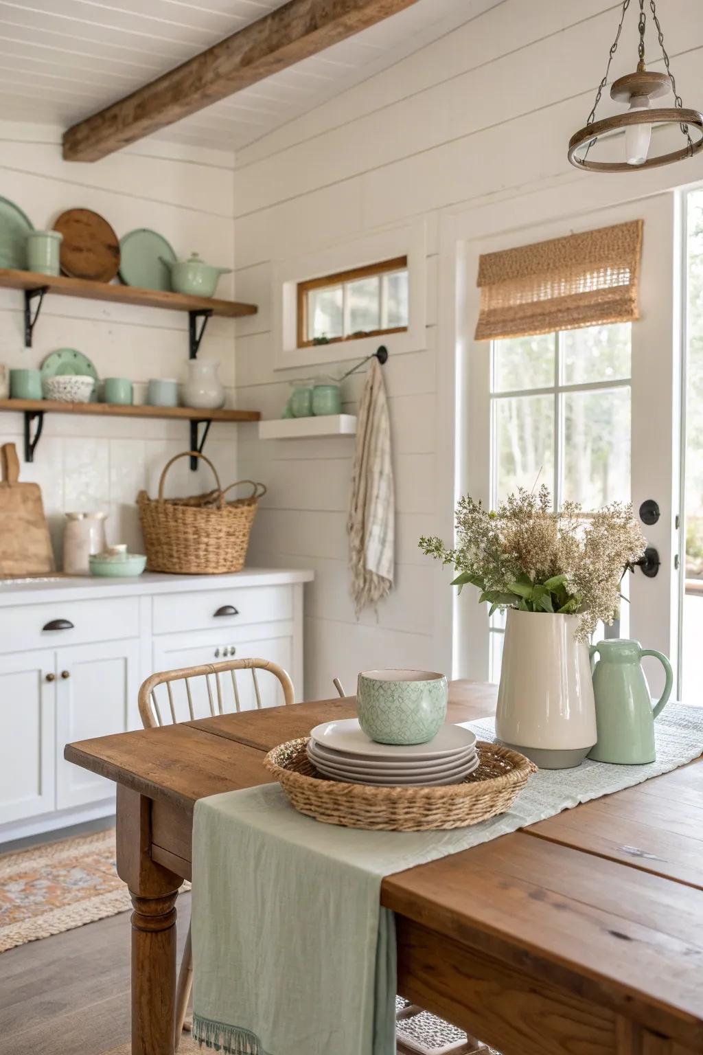 Blend vintage charm with farmhouse simplicity for a kitchen that's both stylish and functional.