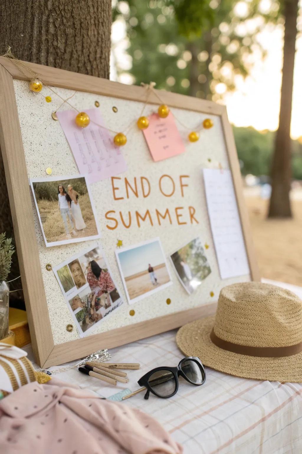 Reflect on summer adventures with a personalized bucket list board.
