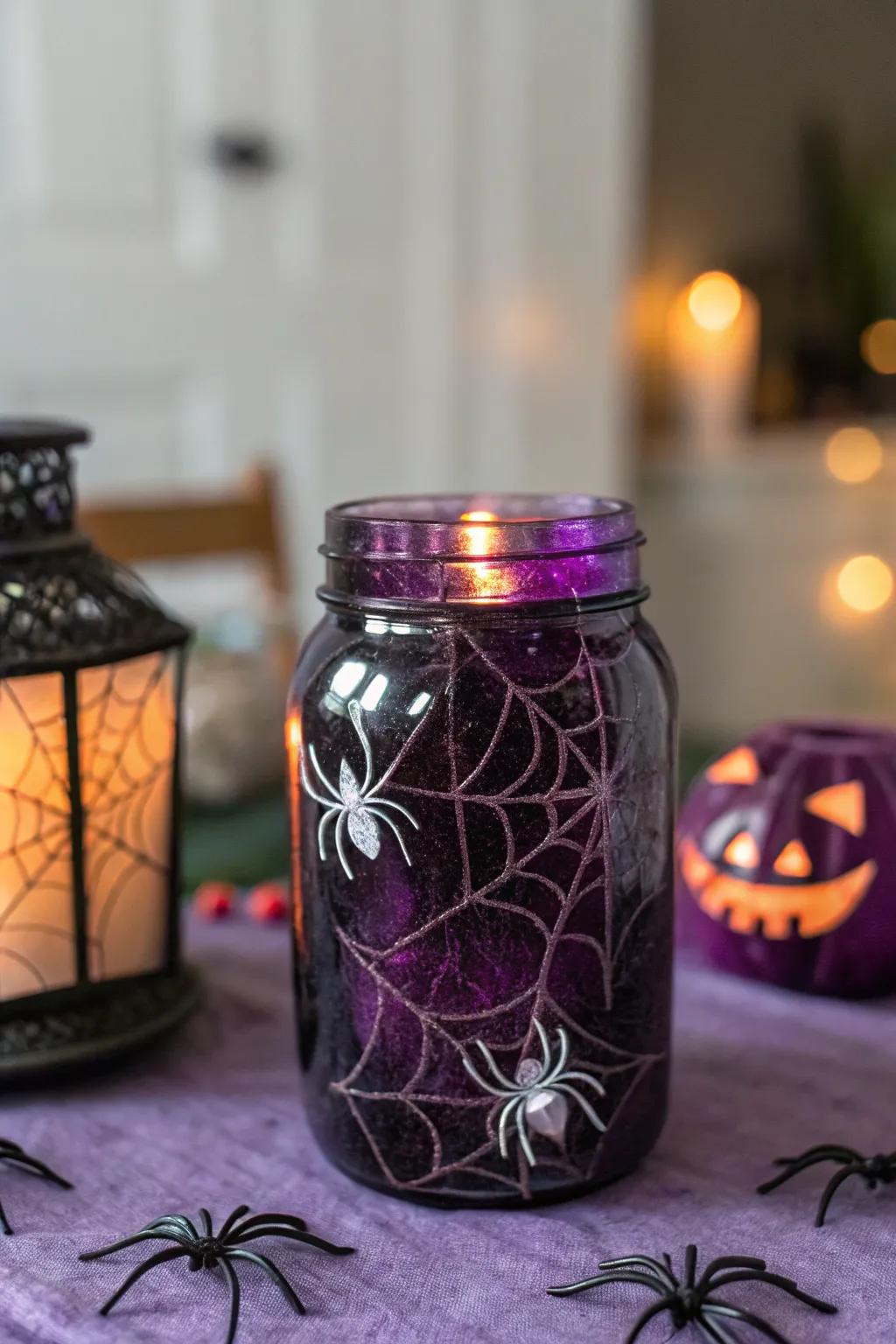 Weave a web of intrigue with a spider web tip jar that stands out.