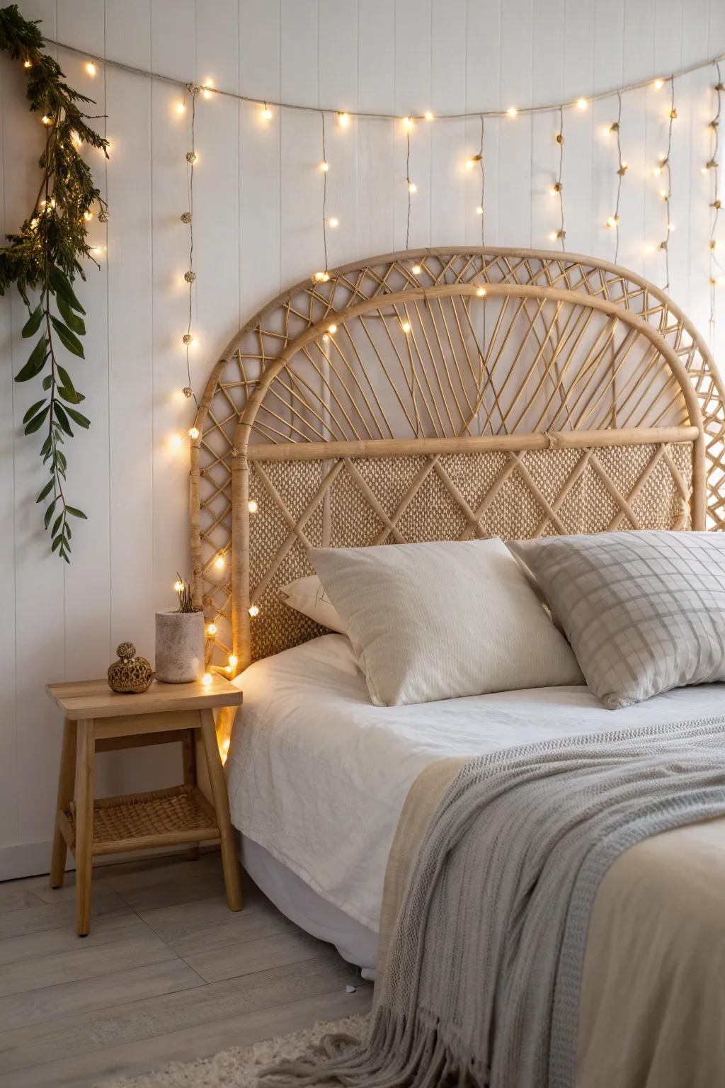 Bring the holiday spirit into your bedroom with soft, glowing lights. #BedroomDecor #FestiveFeels 🎄