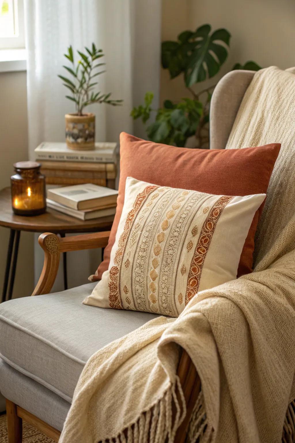 Pillowcases make for quick and stylish chair covers that are both practical and versatile.