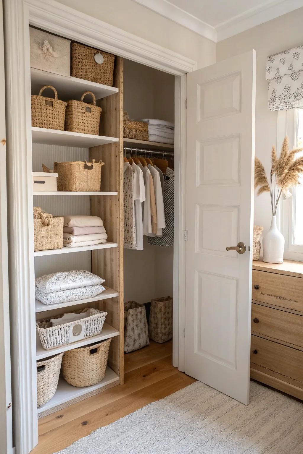 Even the smallest spaces can shine with the right shelving. 🌟 #SmartStorage #ClosetHacks