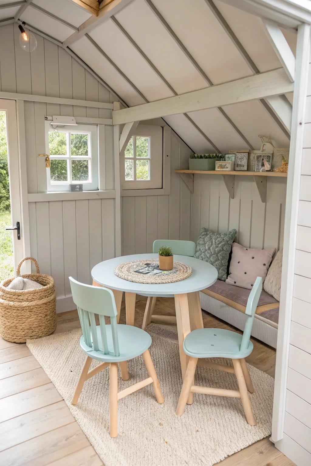 Versatile furniture transforms any playhouse into a dynamic space for fun and creativity.