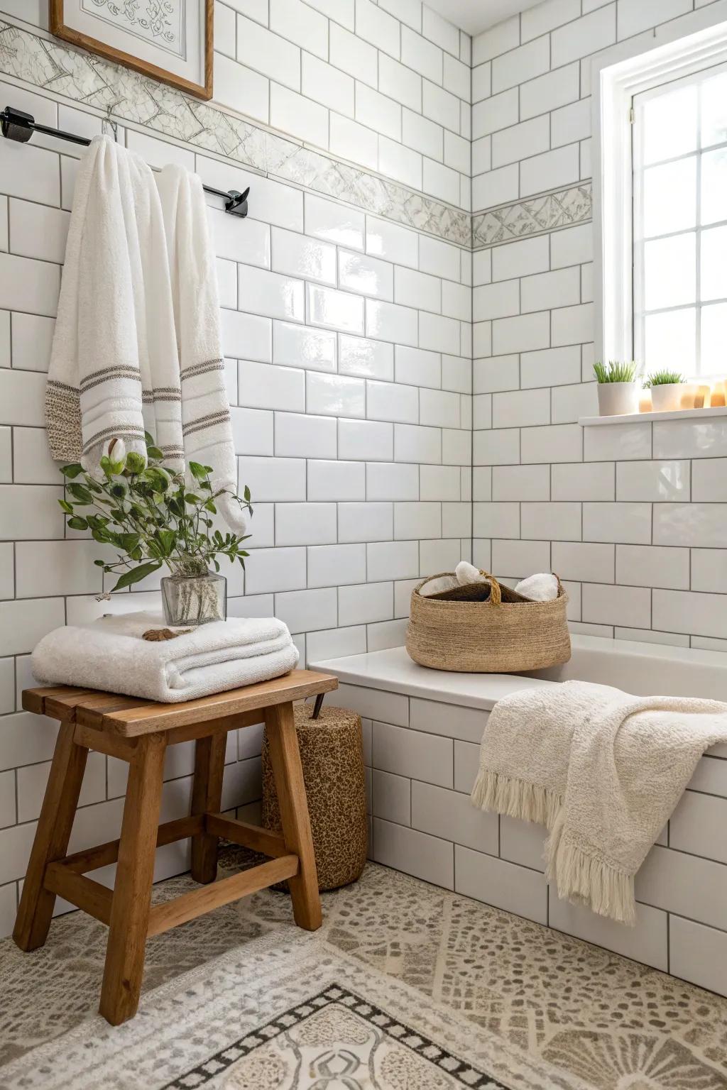 Subway tiles offer a timeless elegance that suits any bathroom style.