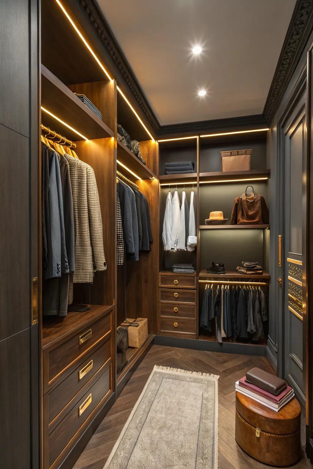 Brighten up your closet space with stylish lighting solutions. #BrightIdeas #InteriorInspo