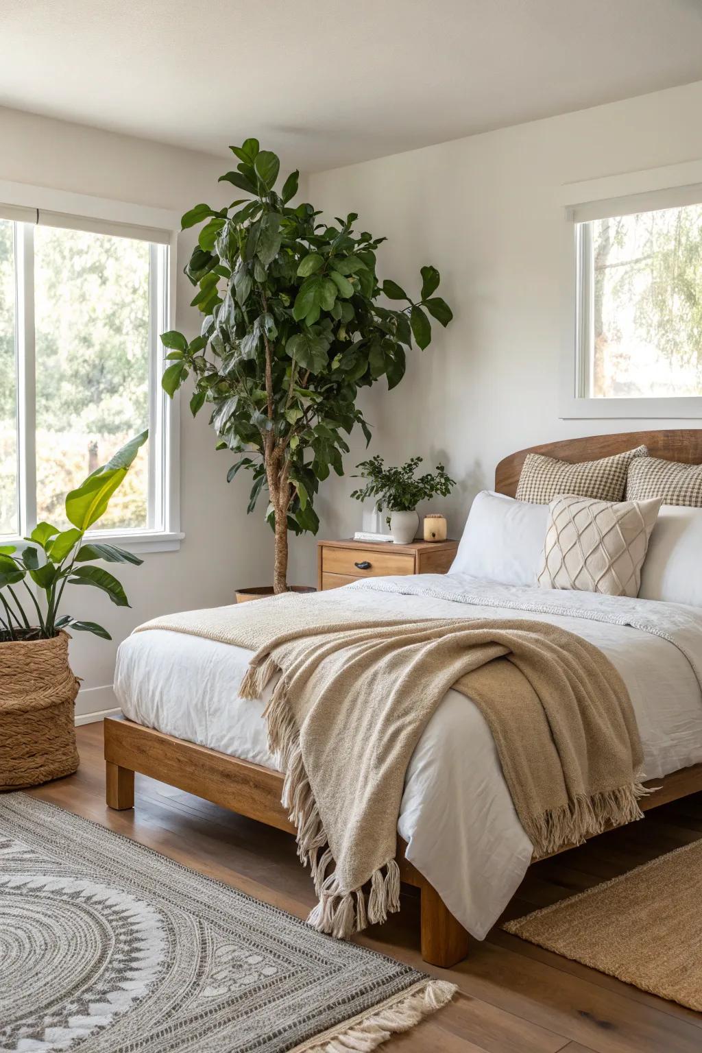 Plants are the perfect finishing touch for an organic vibe.