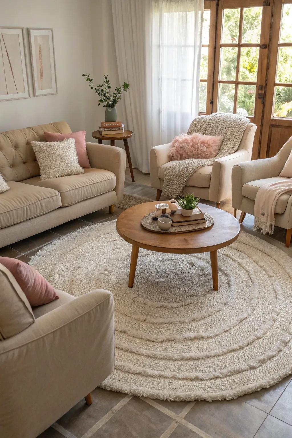Layered textures transform your living room into a cozy retreat. #TextureLovers #CozyVibes