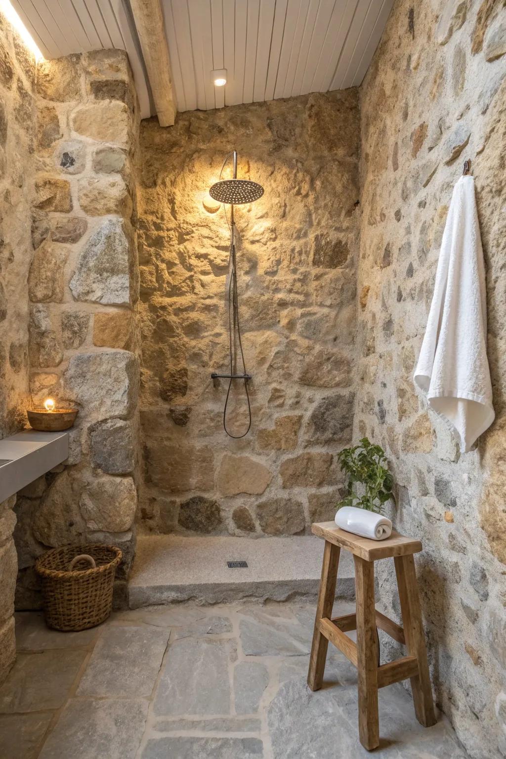 Keep it simple and elegant with minimalist fixtures that complement the natural beauty of stone.