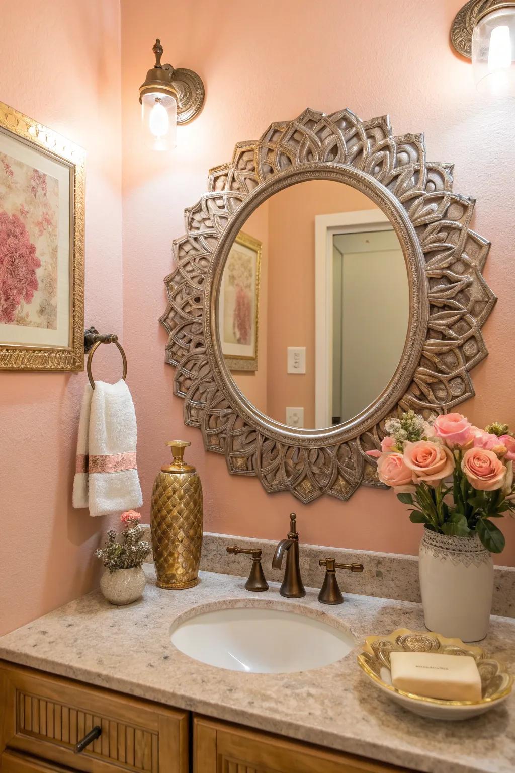 Reflect beauty and style with a decorative mirror in your teen's bathroom! #MirrorDecor #HomeStyle