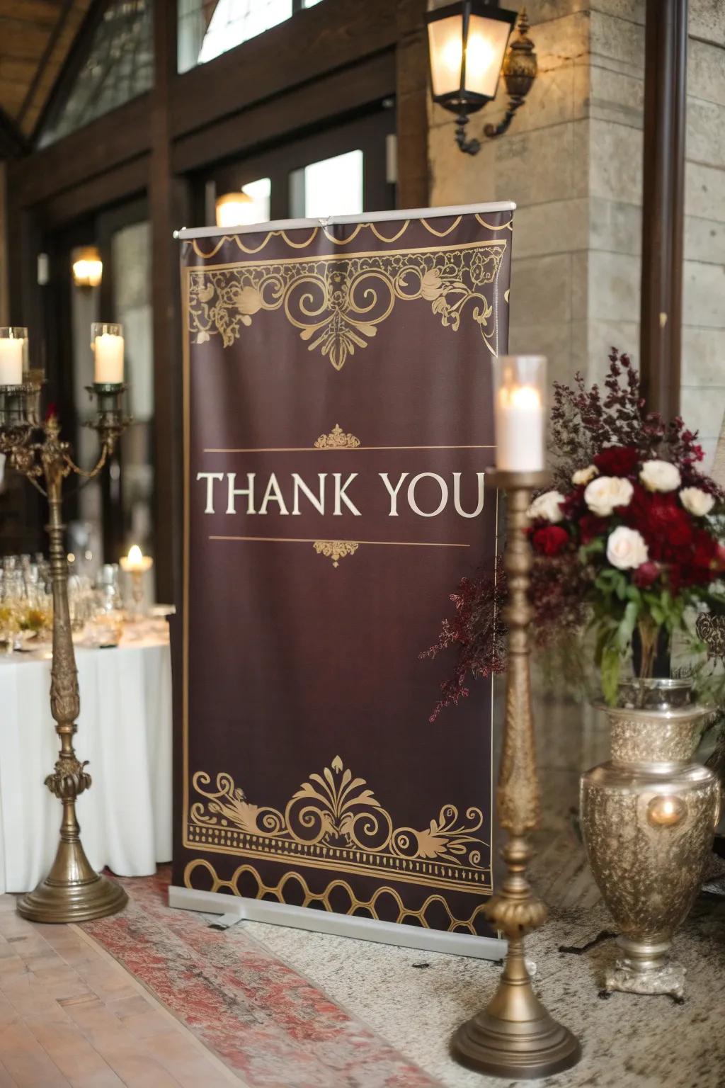 Step back in time with a vintage glam banner that radiates timeless elegance.
