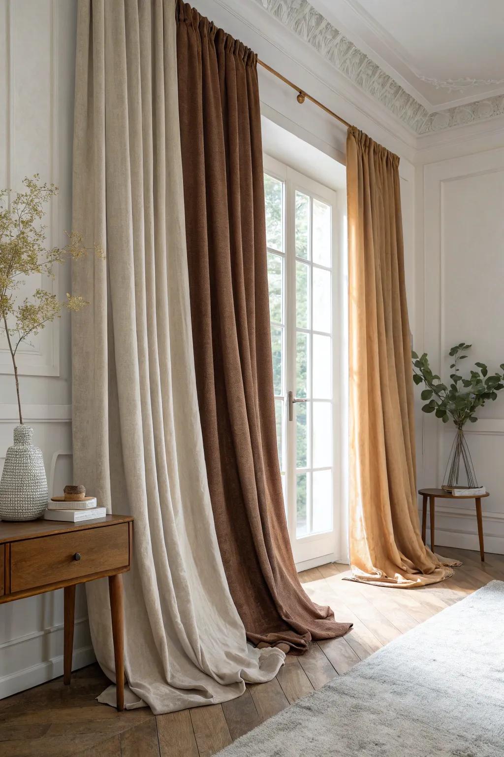 Add luxurious texture to your home with velvet curtains that bring warmth and sophistication to any space.