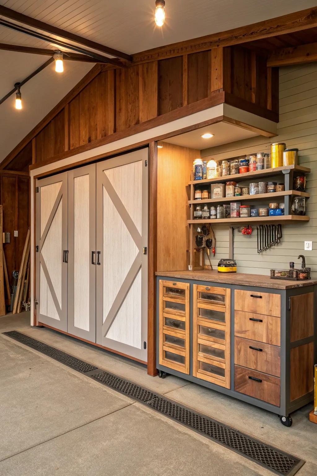Craft your own storage solutions for a perfect fit in your garage haven.
