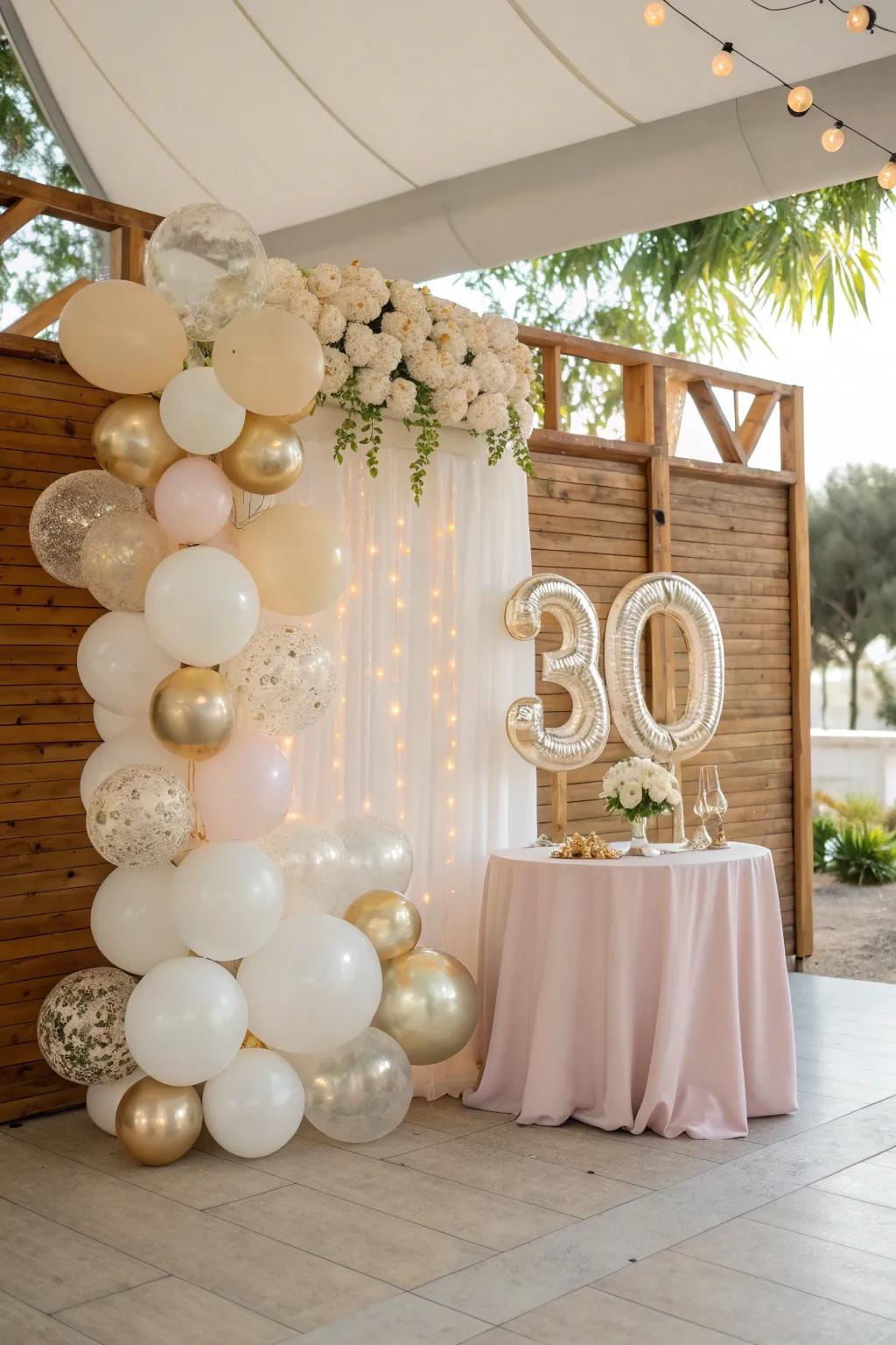 Let pearlescent shades bring a touch of elegance and unity to your celebration decor.