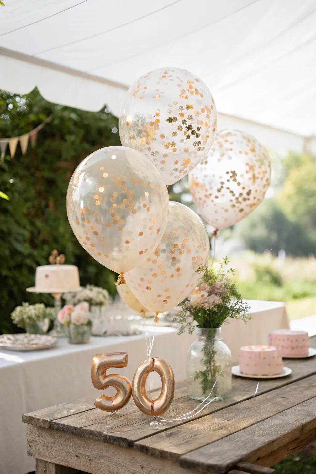 Unleash the fun with confetti-filled balloons that add a pop of surprise to your party. 🎊 #PartyFun #ColorfulCelebration