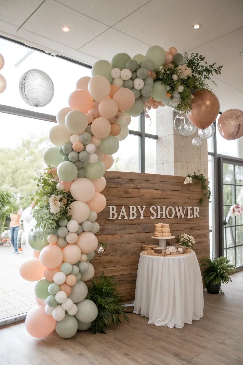 Variety in size brings depth and dimension to your decor. #BalloonSizes #DecorMagic #ShowerDecor