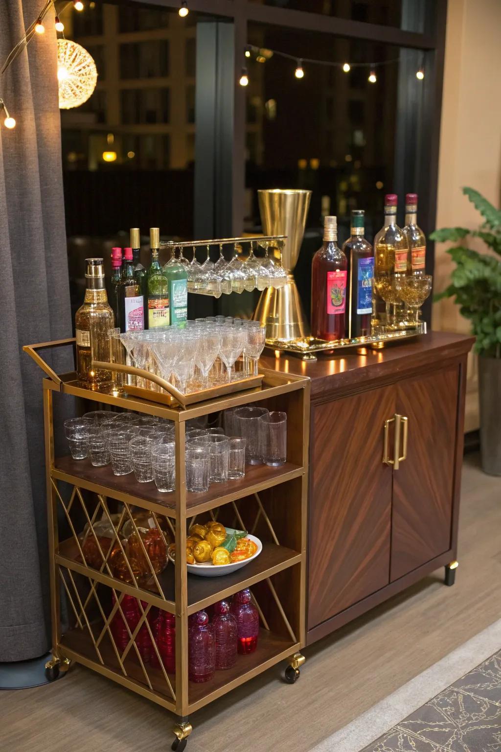 Let your guests be their own mixologists! 🍹 #DIYBar #CocktailParty #Mixology