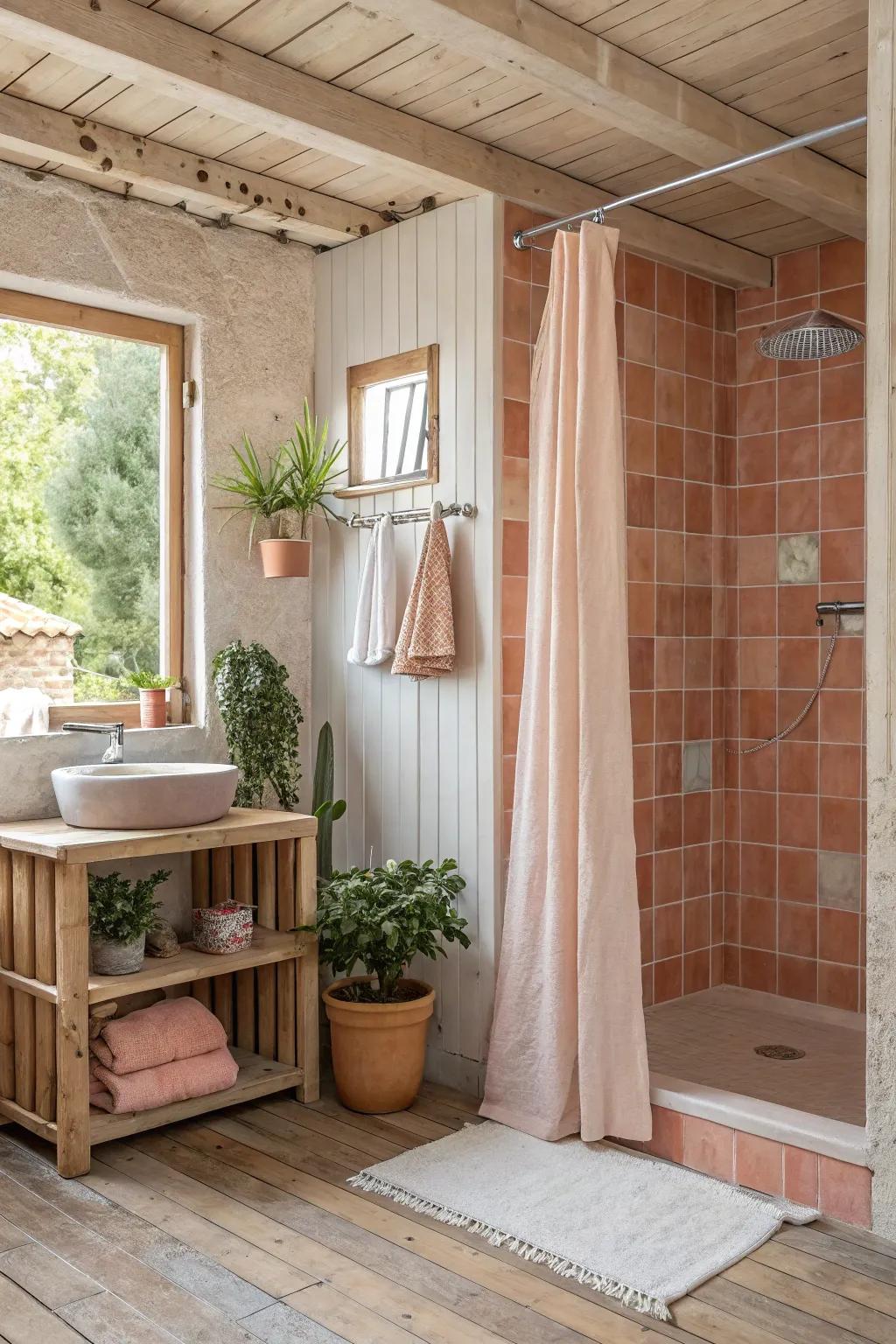 Coral tiles offer a bold statement, turning your bathroom into a designer's dream. 🌿 #TileDesign #BoldInteriors #HomeTrends