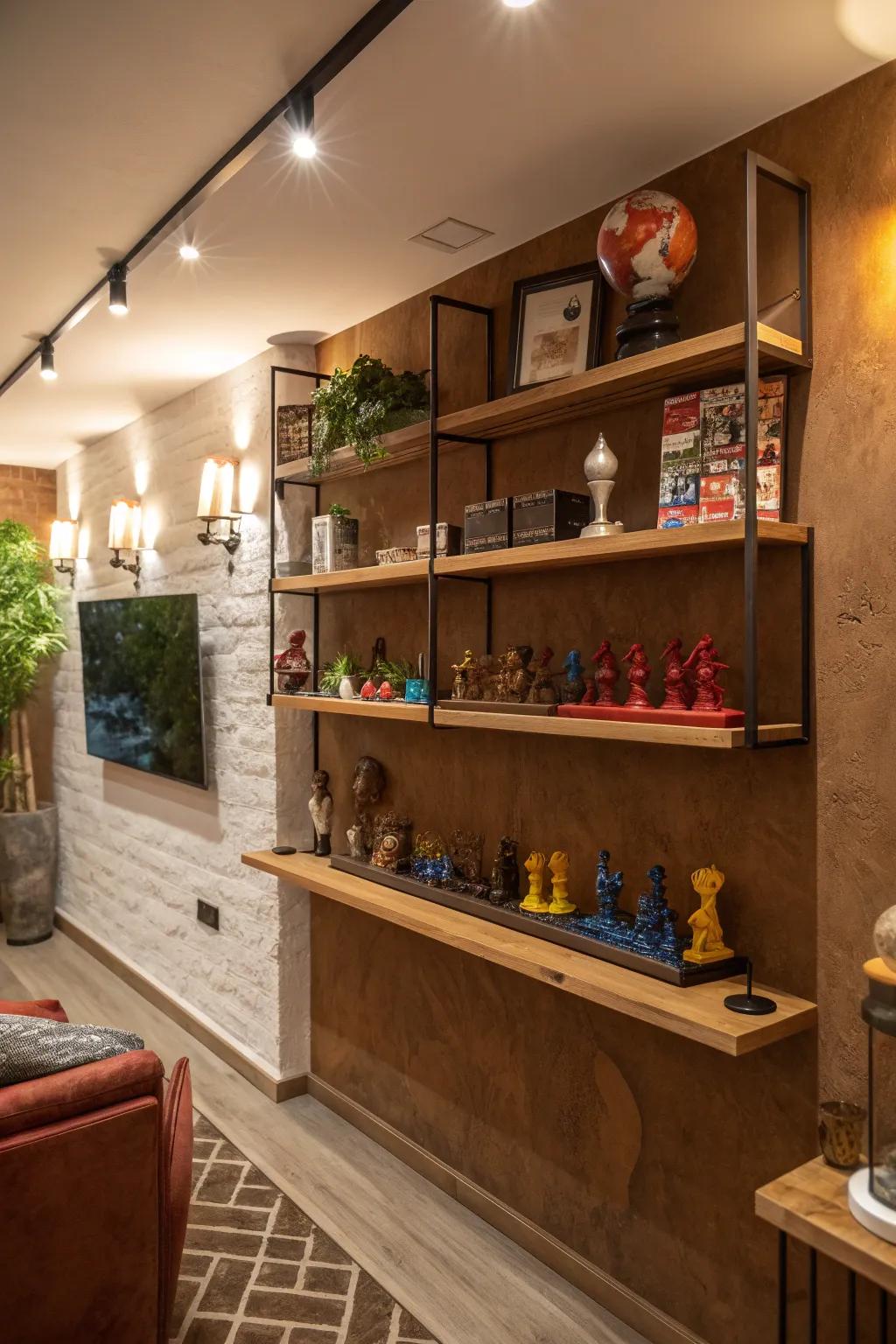 Proudly display your gaming treasures with stylish shelving. 🕹️🖼️ #Shelfie #FigurineCollection #HomeDecor