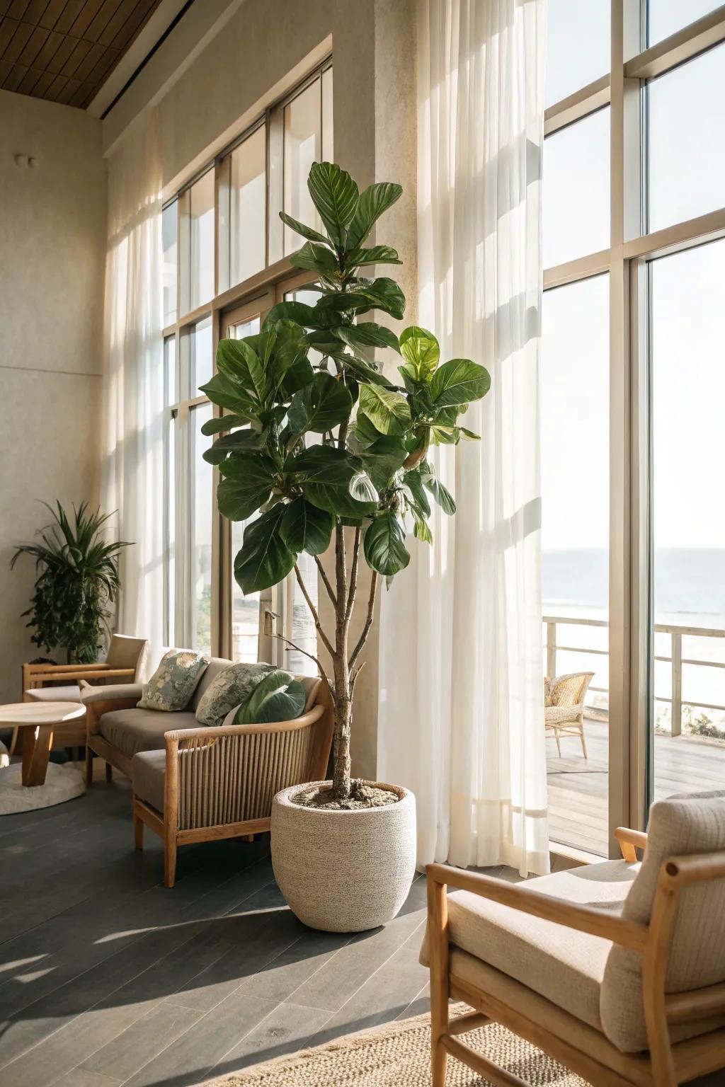 Infuse your space with tranquility using lush indoor plants. 🌿 #BiophilicDesign #GreenSpaces