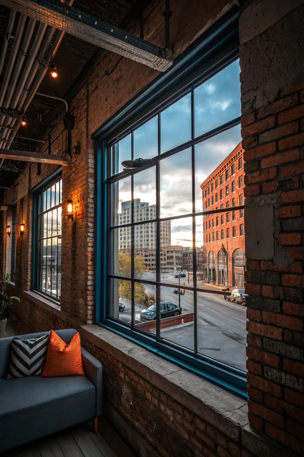 Embrace the raw beauty of industrial chic for a unique and stylish window trim.