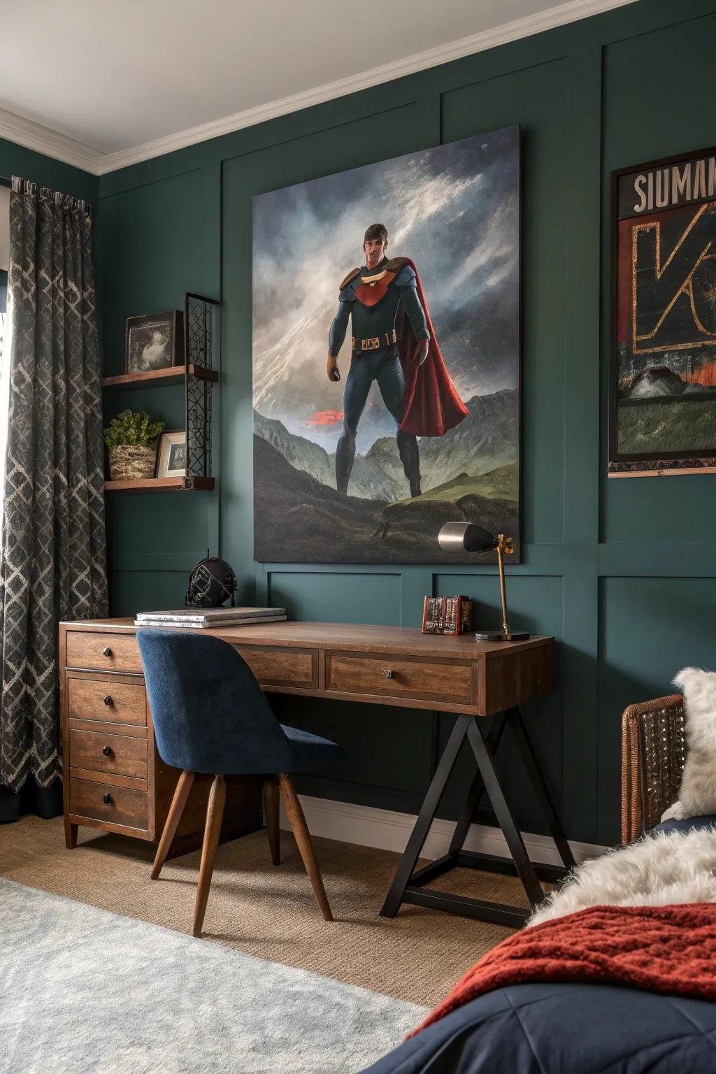 Let his interests shine through with personalized wall art that brings the room to life.