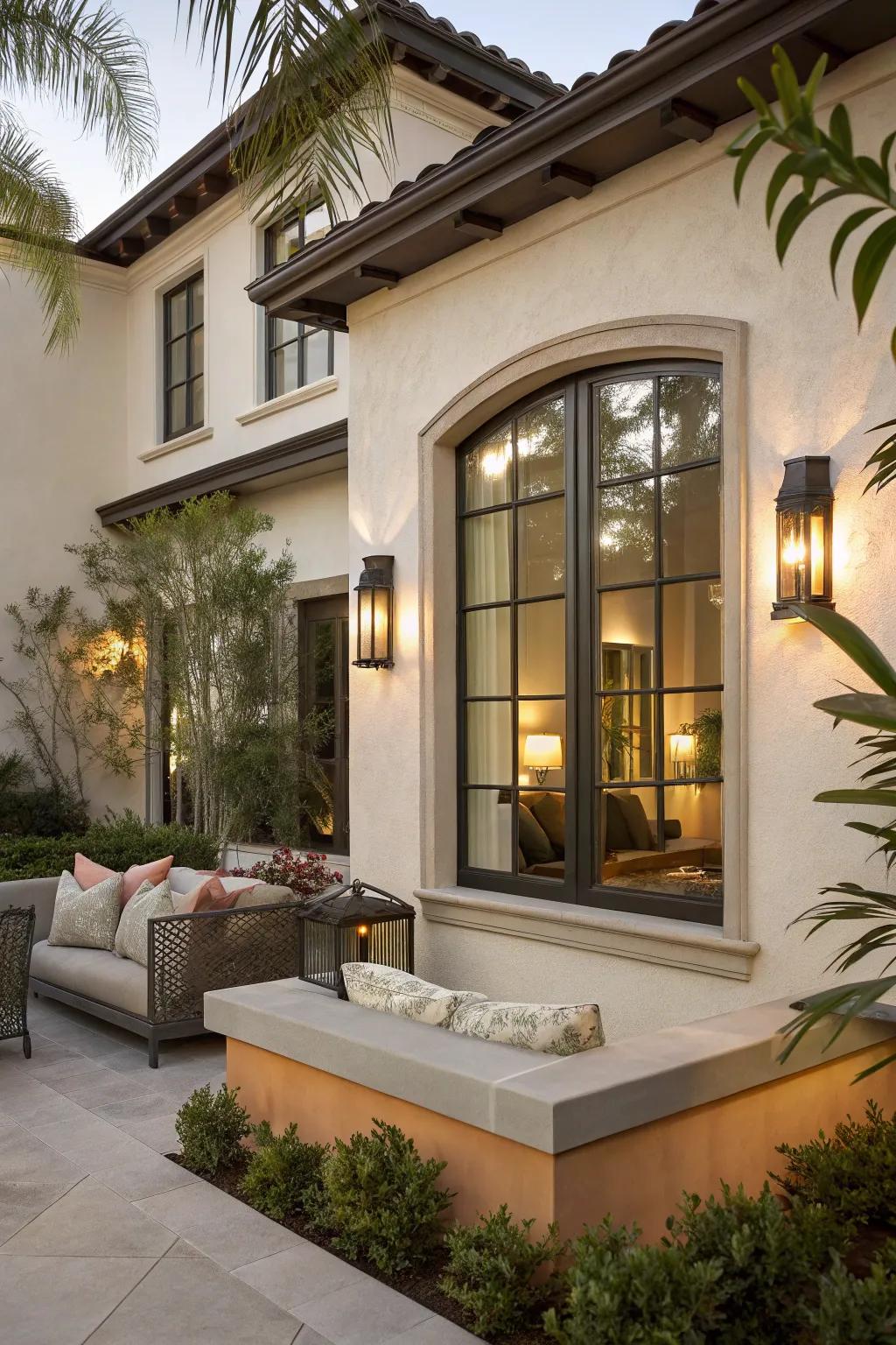 Mix materials to create a standout look for your windows. #MaterialBlend #ChicDesign