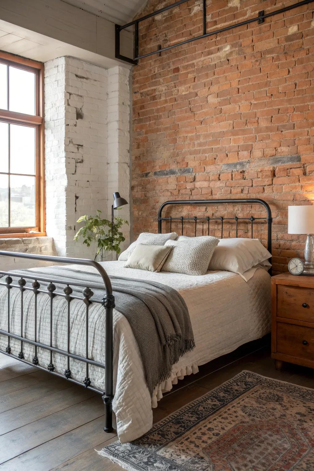 Embrace the industrial edge, where raw materials and wrought iron forge a bold, modern statement. 🏗️🛌 #IndustrialDesign #WroughtIron
