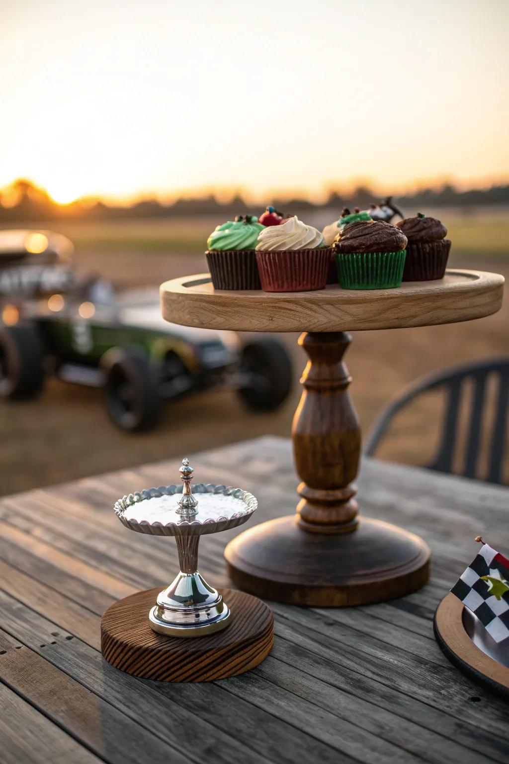 This race car-themed cake stand is the perfect way to serve up sweet treats with style. 🎂🏎️ #PartyPlanning #HomeInspiration
