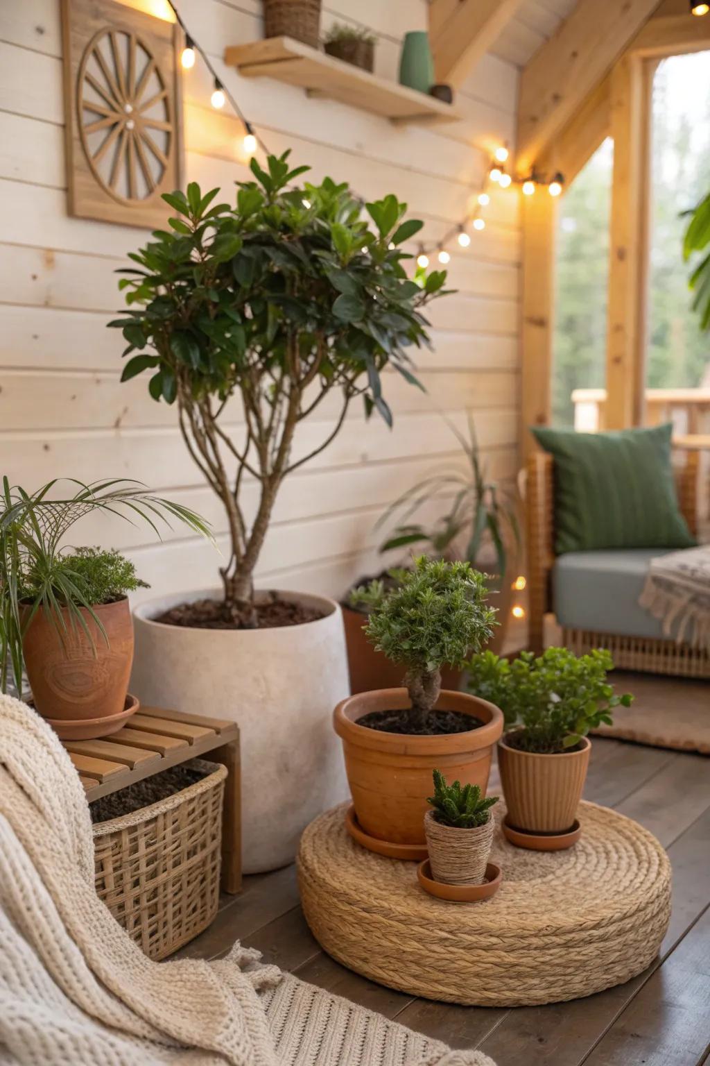 Breathe life into your space with greenery and floral accents. 🌿 #PlantLover #InteriorInspiration