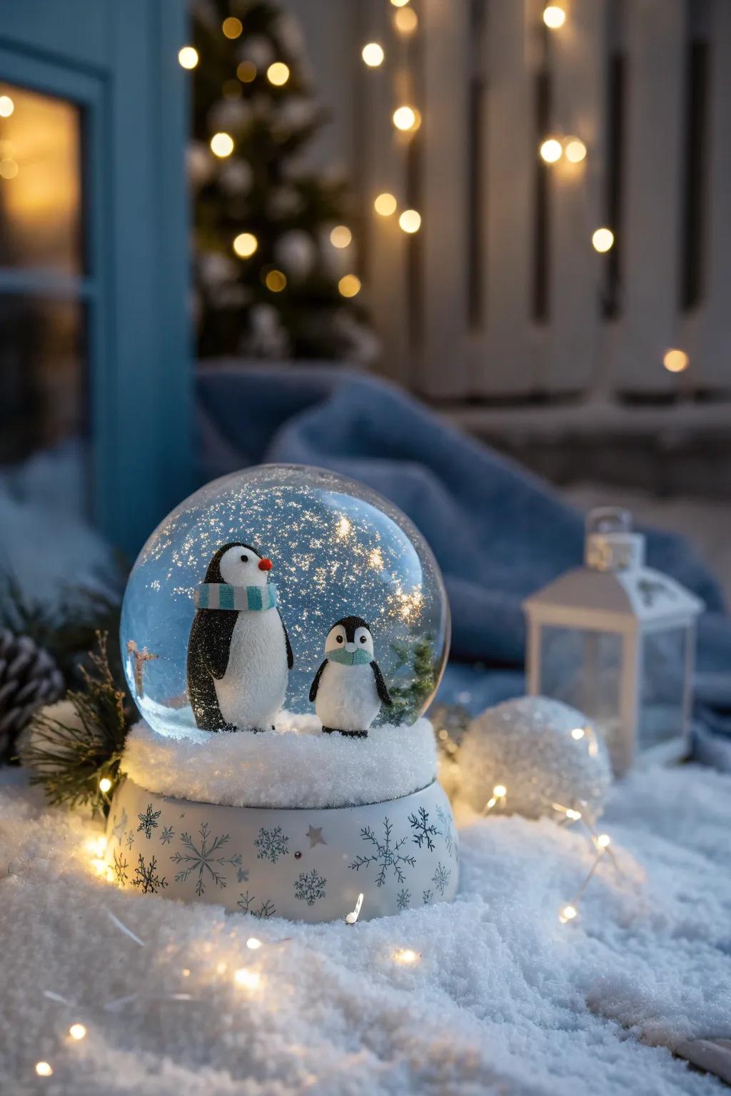 Join the penguin party with this adorable snow globe scene that adds a playful touch to your winter decor! 🐧 #PenguinDecor #WinterWonderland #FestiveFun