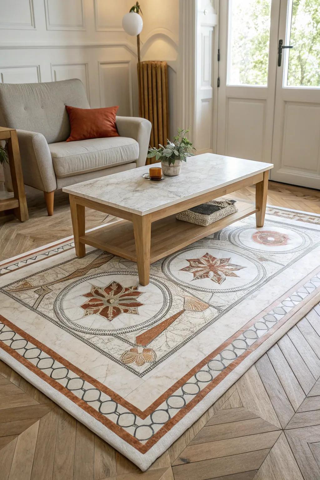 Mix and match to create floors that tell a textured tale. #MaterialMix #InteriorInspiration