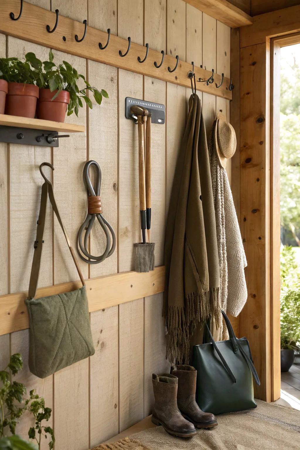 Hang it up! Wall hooks are a simple yet effective way to organize your garage. 🔨🛠️