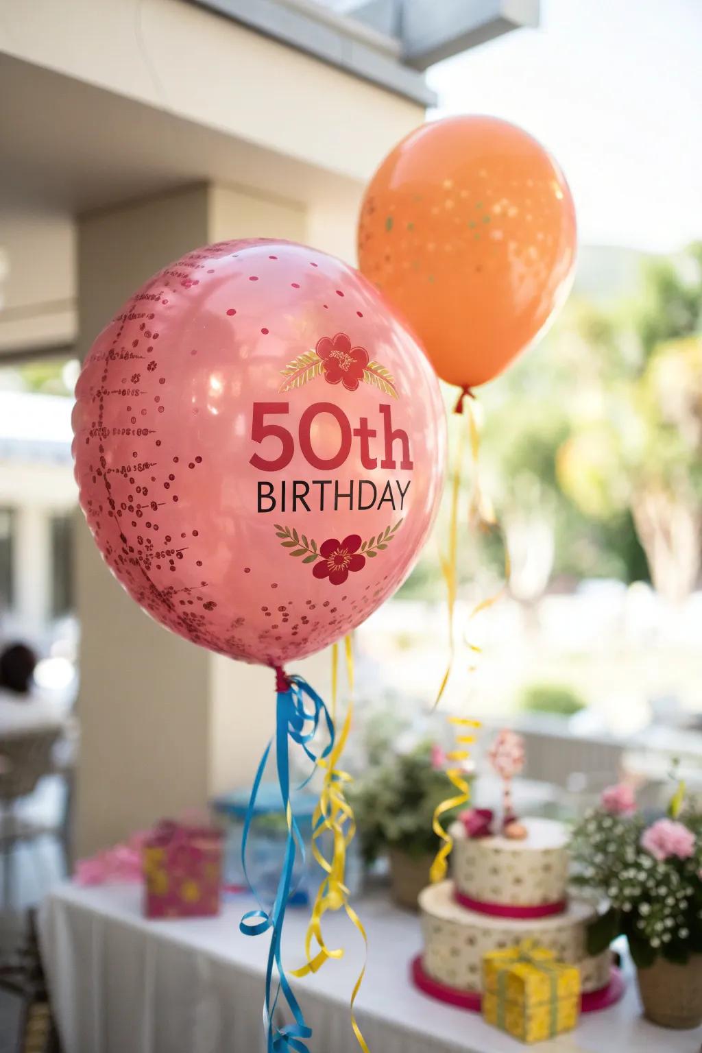 Make it personal with custom message balloons that speak from the heart.