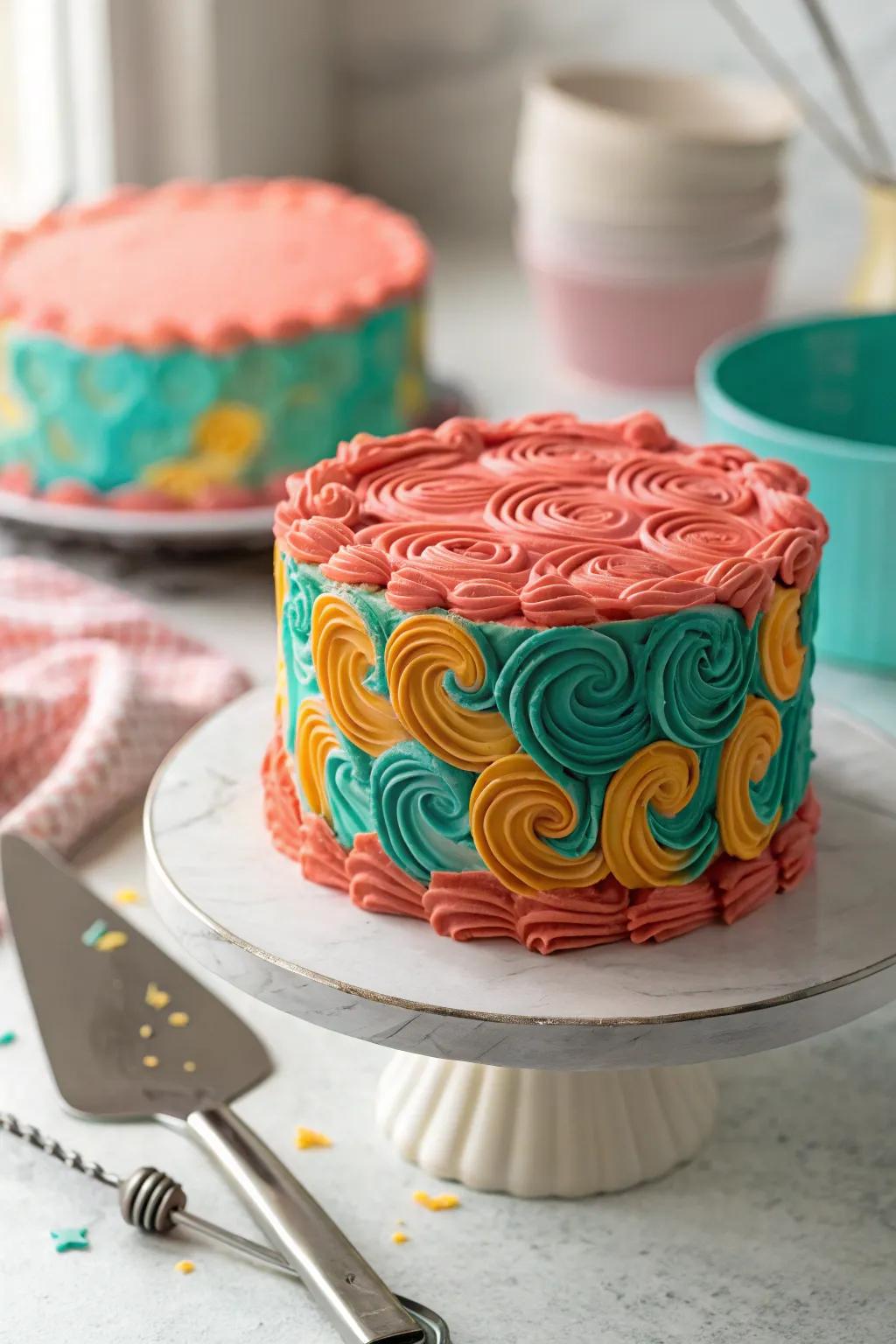Create visual interest with textured frosting that adds depth and dimension to your cake.