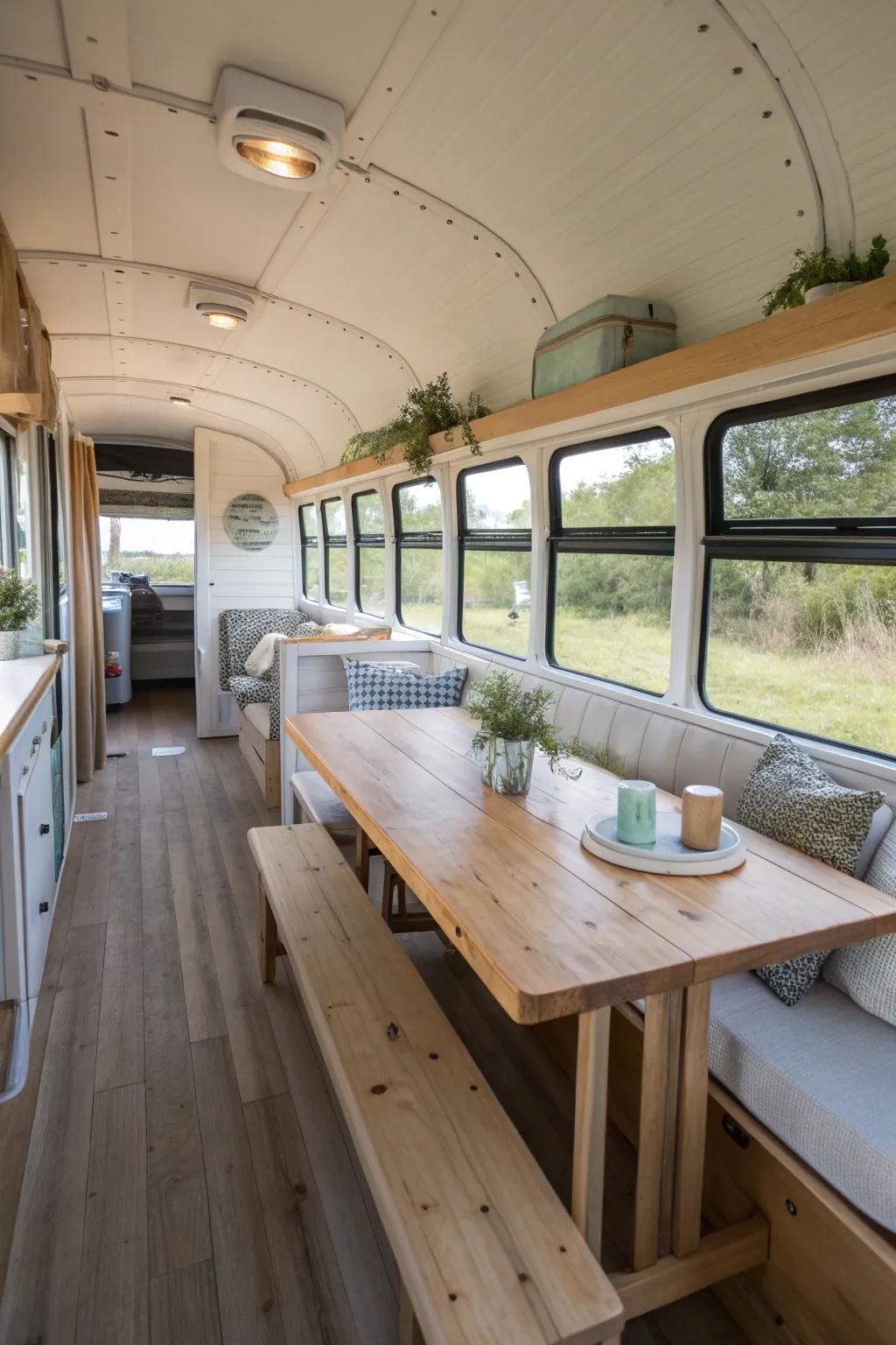 Revolutionize your lifestyle with a school bus home. #AdventureLiving #MobileHome
